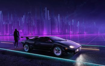 Wallpaper Sci-Fi City Car Digital Art