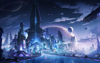 Wallpaper Sci-Fi City Night Art