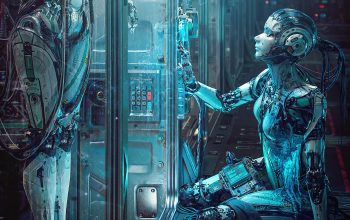 Wallpaper Sci-Fi Cyborg Digital Art
