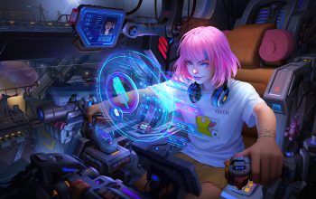 Wallpaper Sci-Fi Girl Pilot Digital Art