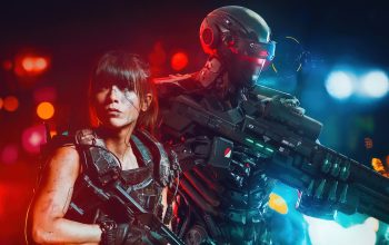 Wallpaper Sci-Fi Girl Soldier Digital Art