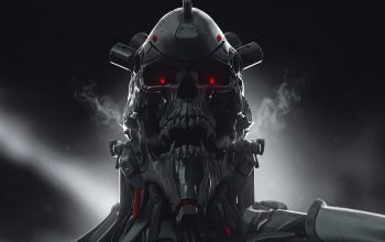 Wallpaper Sci-Fi Skull Android Soldier Digital Art