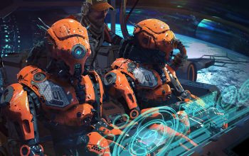Wallpaper Sci-Fi Space Robot Pilot