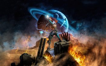 Wallpaper Sci-Fi Warrior Planet Digital Art