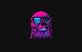 Wallpaper Skull Sci-Fi Circuit