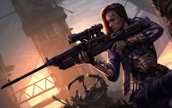 Wallpaper Sniper Girl Sci-Fi Art