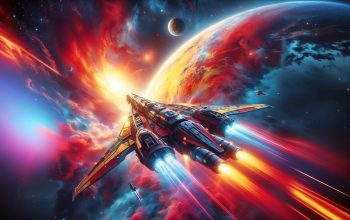 Wallpaper Spaceship Space Planet