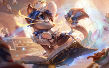 Wallpaper Yuumi Cafe Cuties Prestige Skin LoL WR Splash Art