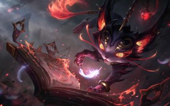 Wallpaper Yuumi Nightbringer Skin LoL Splash Art