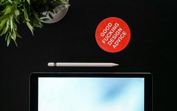 Wallpaper Black iPad Next to Apple Pencil Near Green Leaf Plant