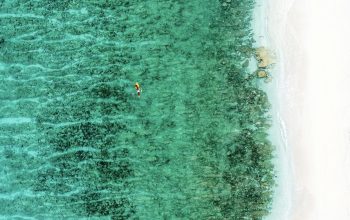 Wallpaper Aerial View Photography of Ocean and Shore
