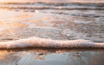 Wallpaper Selective Focus Water Waves on Sand