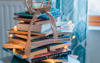 Wallpaper Brown Wooden Framed Candle Holder on Top of Books