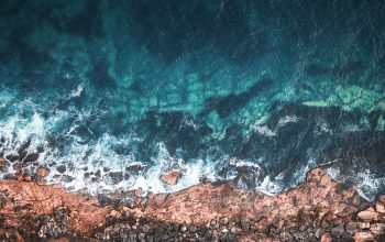 Wallpaper Aerial Photography of Seashore