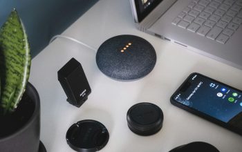 Wallpaper Chalk Google Home Mini Near Laptop Computer