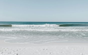 Wallpaper White Sand Beach Under Clear Blue Sky