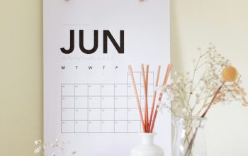 Wallpaper Vase on Book Near Calendar