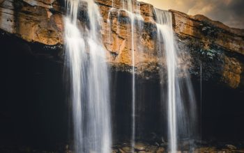 Wallpaper Waterfalls in Time-Lapse Photo