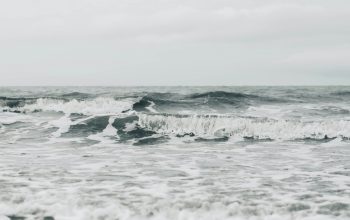 Wallpaper Blue Beach Under White Sky
