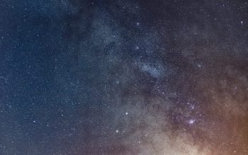 Wallpaper Blue and Orange Starry Night Sky