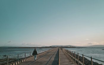 Wallpaper People Walking on Wooden Dock During Daytime