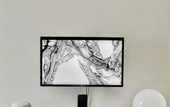 Wallpaper Black and White Abstract Painting