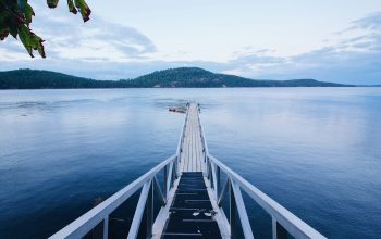 Wallpaper White Wooden Dock on Body of Water During Daytime
