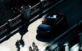 Wallpaper Black Coupe Nighttime