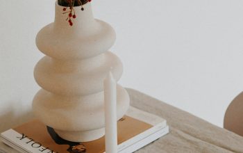 Wallpaper White Ceramic Vase on White Book
