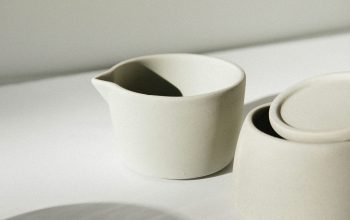 Wallpaper White Ceramic Pitcher on White Table
