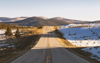 Wallpaper Gray Asphalt Road Near Snow Covered Field During Daytime