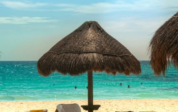 Wallpaper Brown Wooden Beach Lounge Chairs on Beach Shore During Daytime