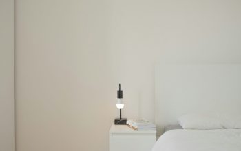 Wallpaper White Bed Linen Beside White Wooden Nightstand
