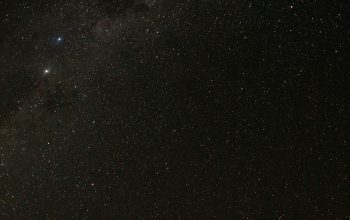 Wallpaper Starry Night Over Mountain Silhouette