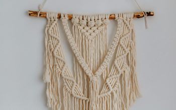 Wallpaper Brown Rope on White Wall