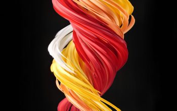 Wallpaper A Bunch of Colorful Streamers Floating in the Air