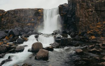 Wallpaper A Powerful Waterfall