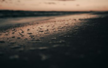 Wallpaper Blurry Sunset Beach