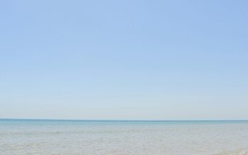 Wallpaper A Person Walking on the Beach with a Surfboard
