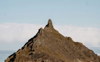 Wallpaper A Very Tall Mountain with a Sky Background