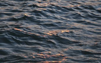 Wallpaper The Sun is Setting Over the Ocean Water