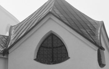 Wallpaper A Black and White Church