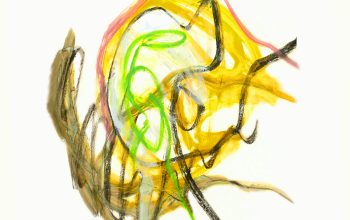 Wallpaper A Yellow and Green Abstract Design